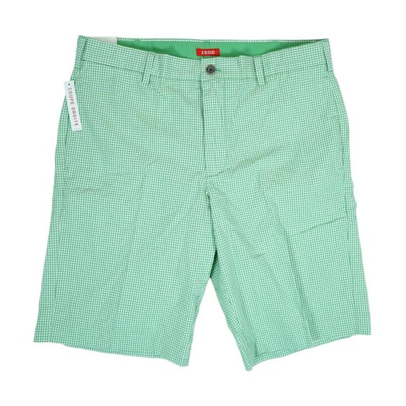 NWT Mens Izod Green Plaid Shorts Straight‎ Fit Size 34 Sport ~ MSRP $60 - Picture 1 of 4